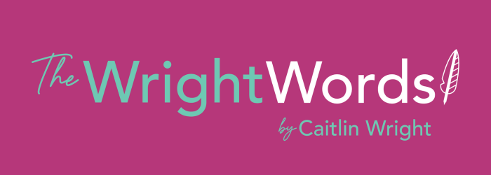 TheWrightWords logo pink background